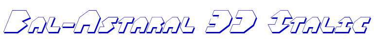 Bal-Astaral 3D Italic fuente